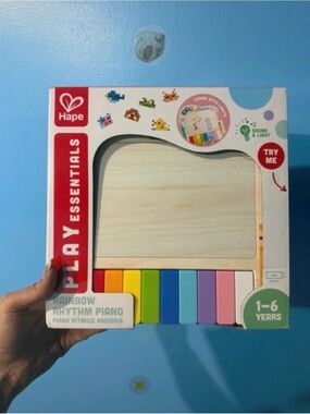 Hape play essentials rainbow rhythm piano toy with lights & sounds
